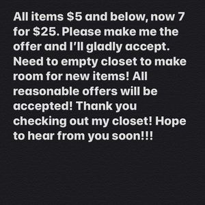 Woman’s bundle of $5 and below ONLY 7 for $25!